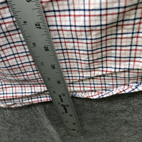 Tommy Hilfiger Button Down Shirt Mens XL Red Blue White Grid Plaid Long Sleeve - Picture 10 of 10